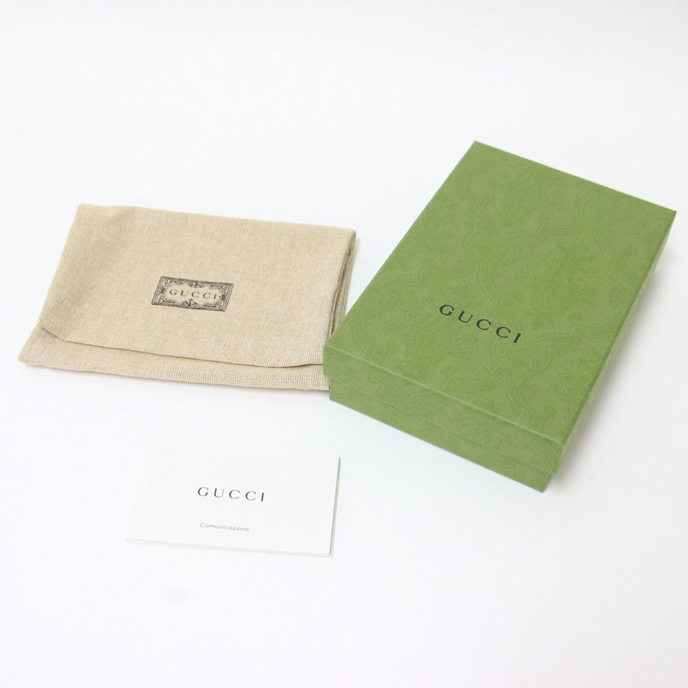 GUCCI Double G Medium Wallet with Bamboo Bi-fold Wallet Compact Leather Black - Picture 8 of 8